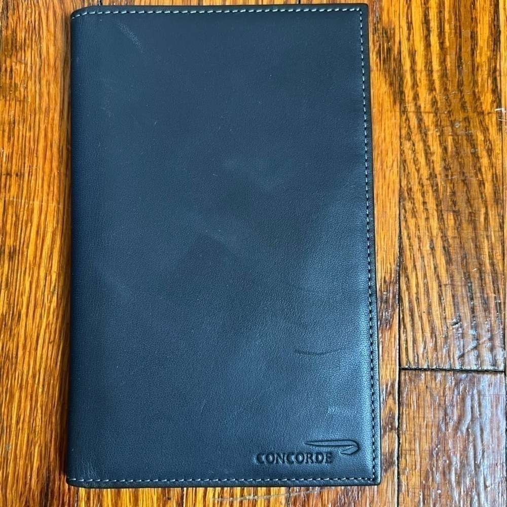 British Airways Concorde Grey Leather Notepad and Card Carrier/‎ Passport Holder